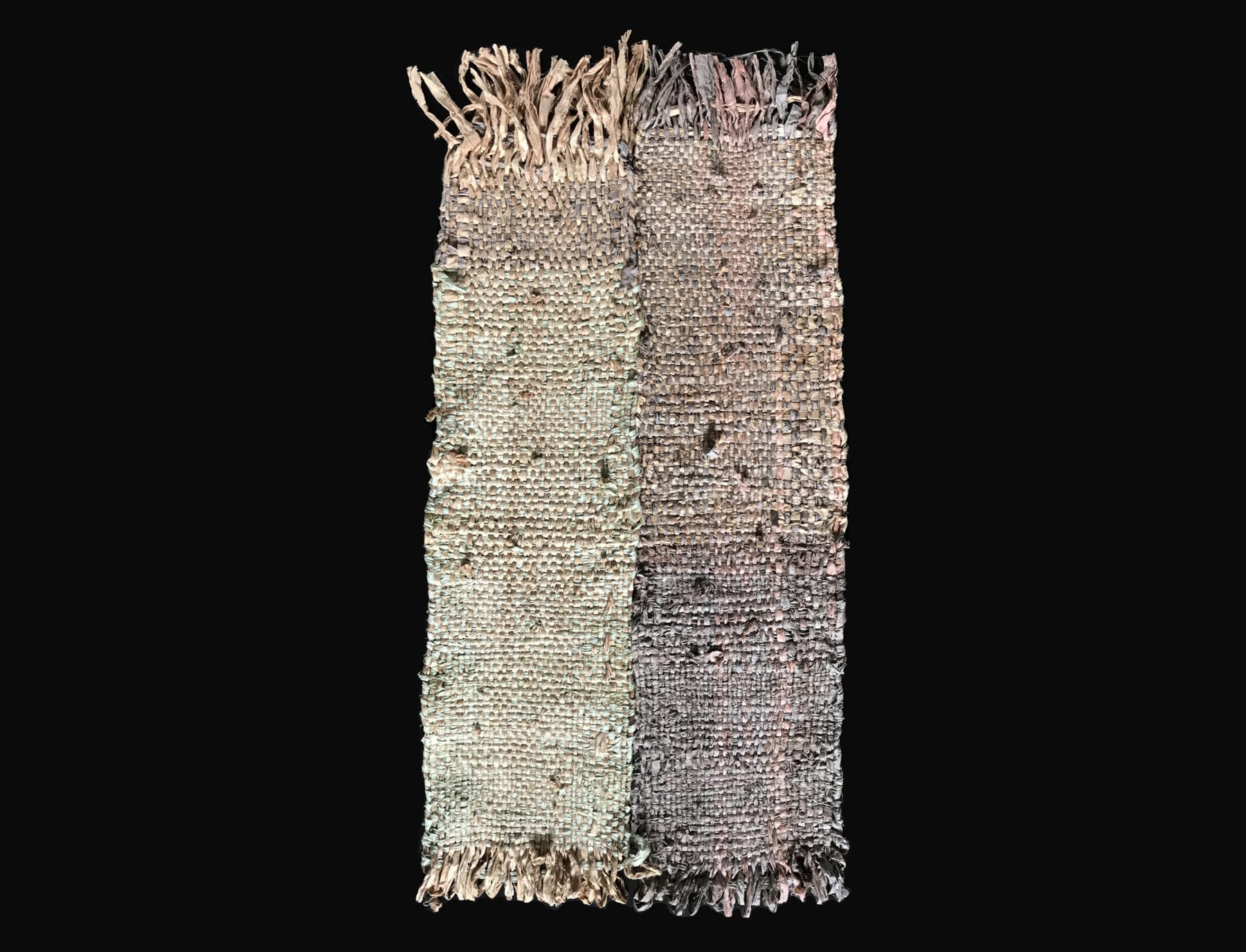 Anubha Sood, Table Cloth Series, recycled sari silk dyed with seagrasses and onion skins, 24 x 36 inches