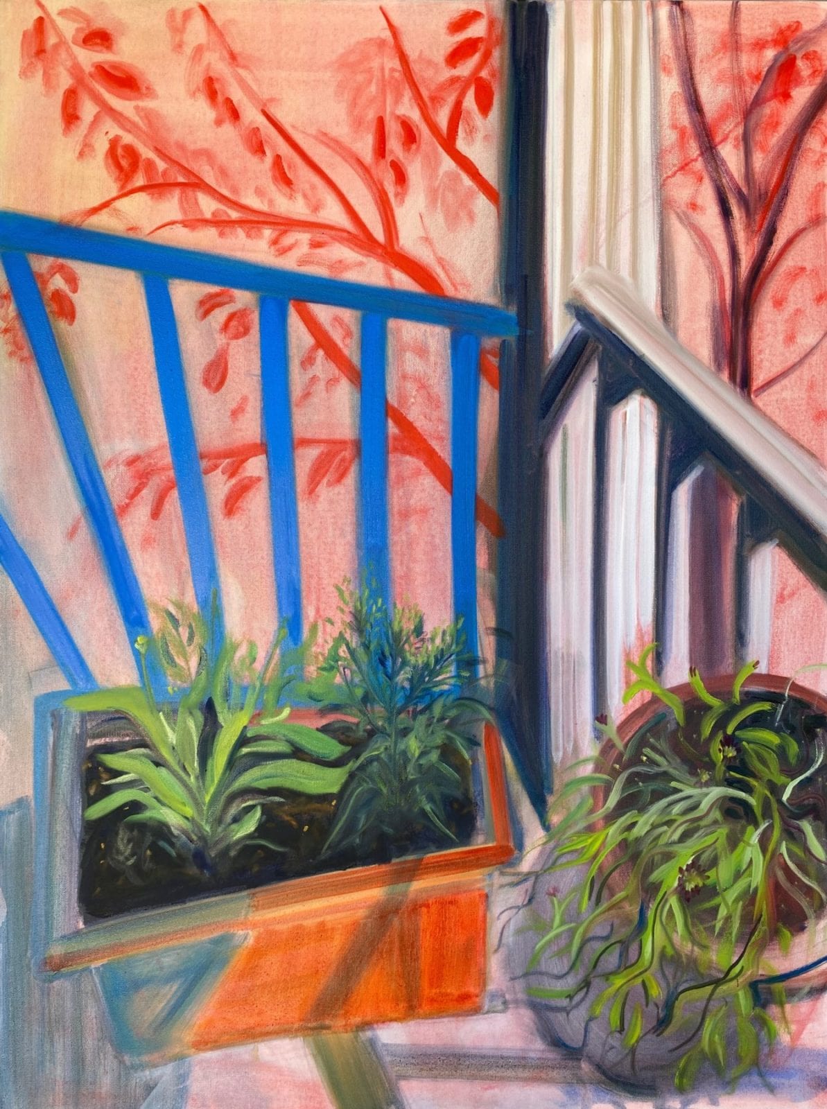 Ilana Visotsky, A Green Corner in my Patio, oil on canvas, 40 x 30 inches