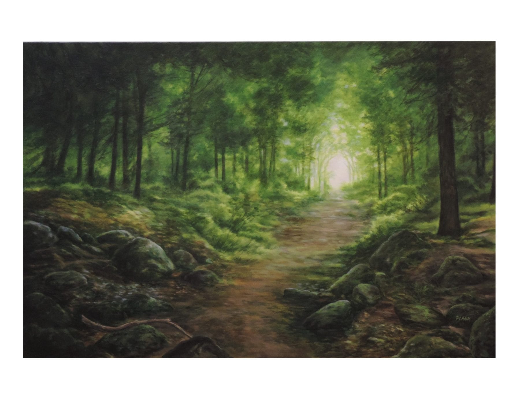 William Plank, Cathedral in the Woods, acrylics, 20 x 30 inches