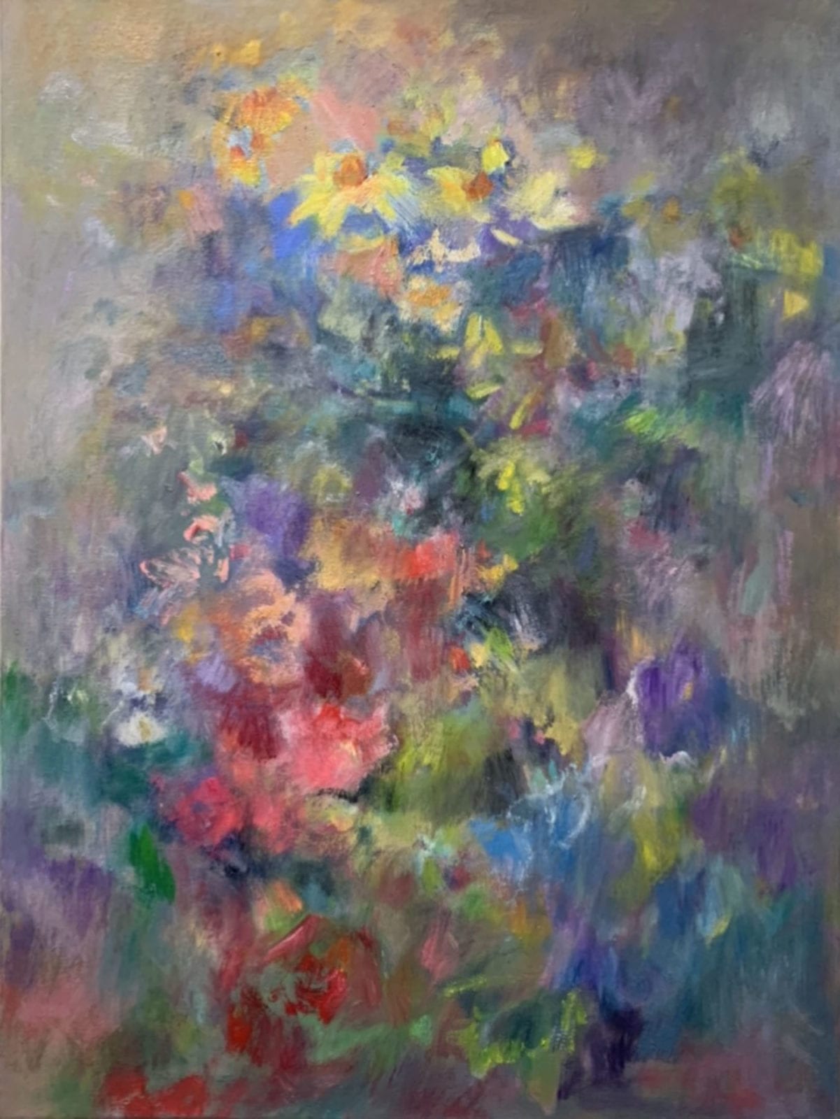 Zakia Ahmed, Wild Flowers, oil on canvas, 18x24 inches