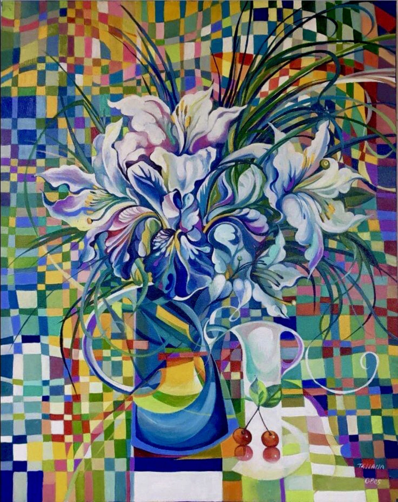 Tatiana Oles, Irises, oil, stretched canvas, varnished, 24 x 30 inches