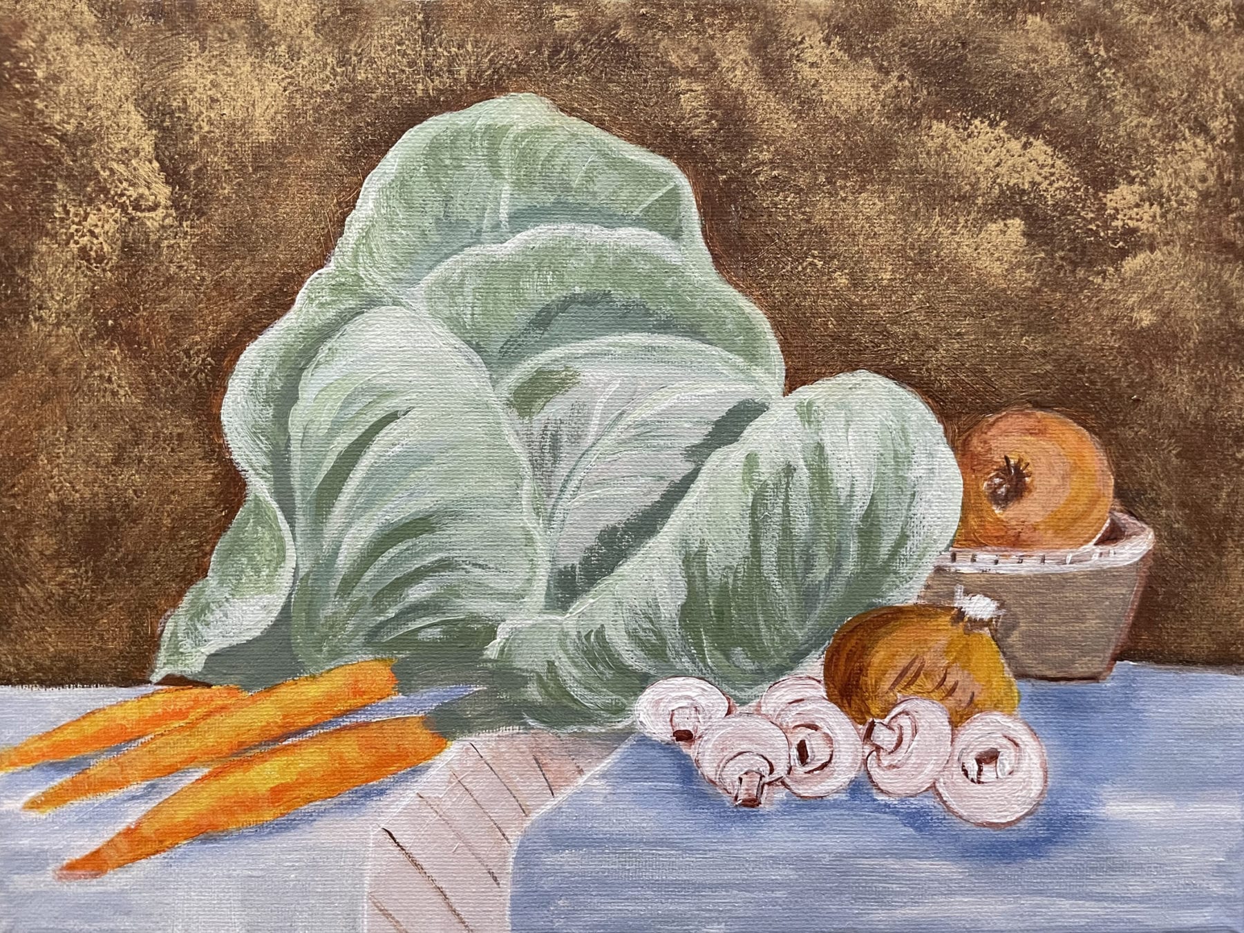 ANSHU BASU, The Cabbage, acrylic, 9 x 12
