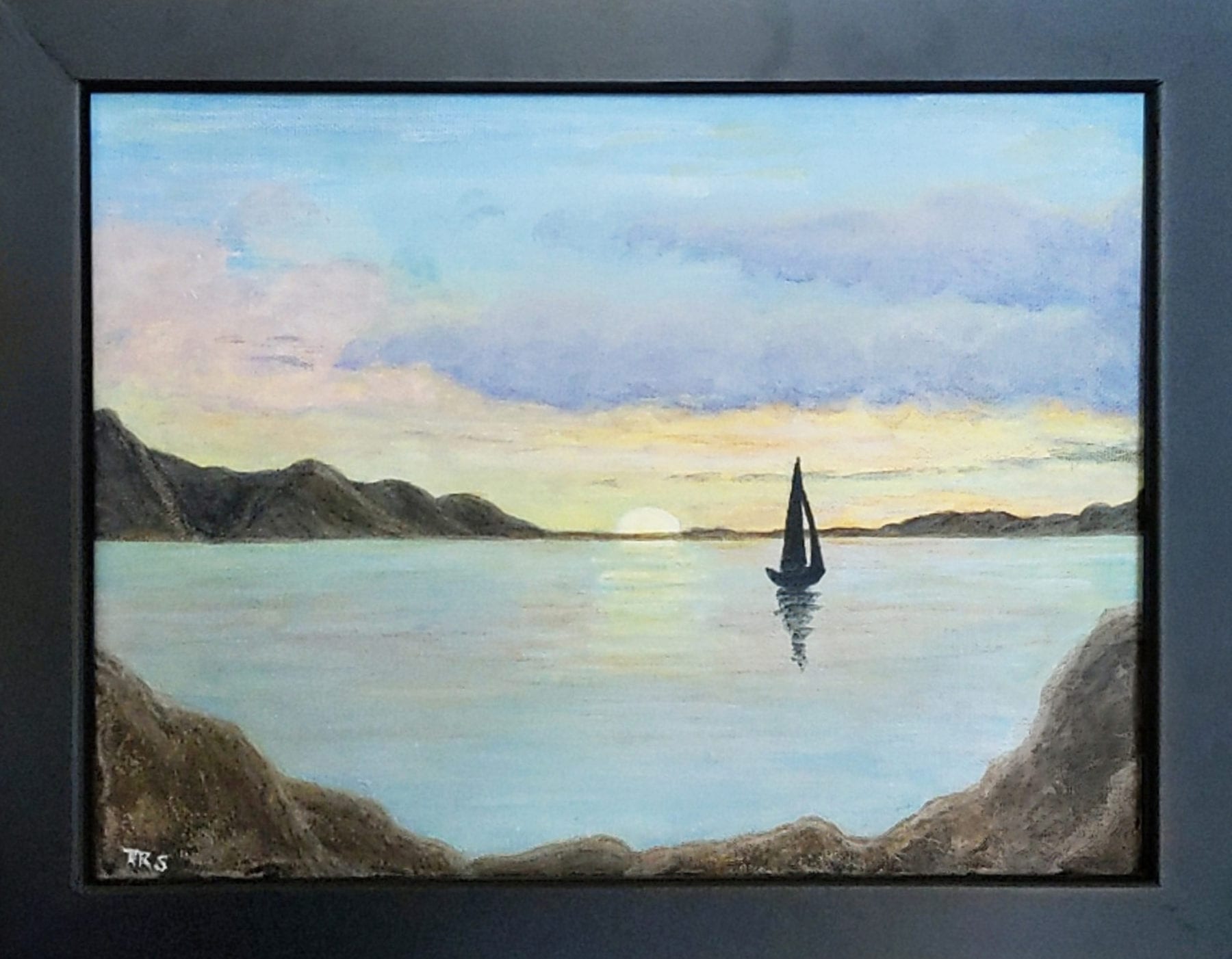 Arleen Szatmary, Sunset Sail, acrylic, 9 x 12