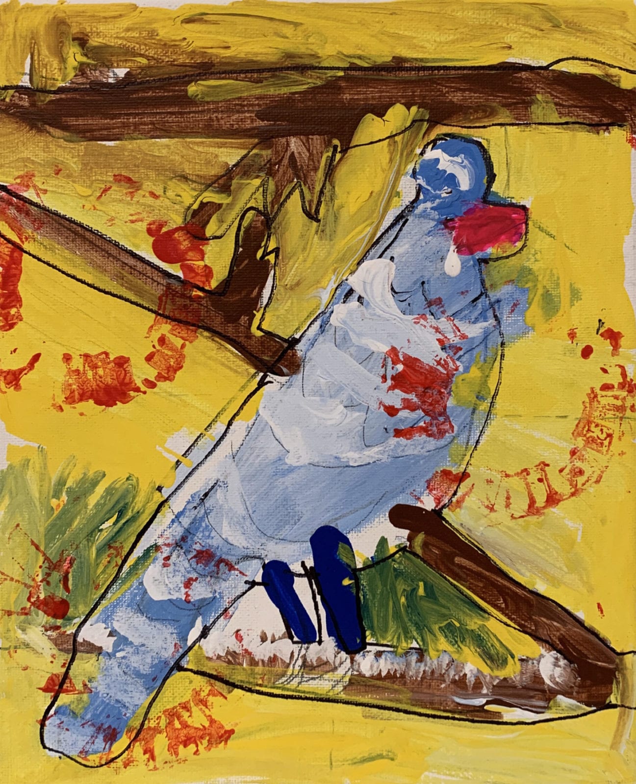 Millan Walsh, Pretty Bird, paint, 8 x 10