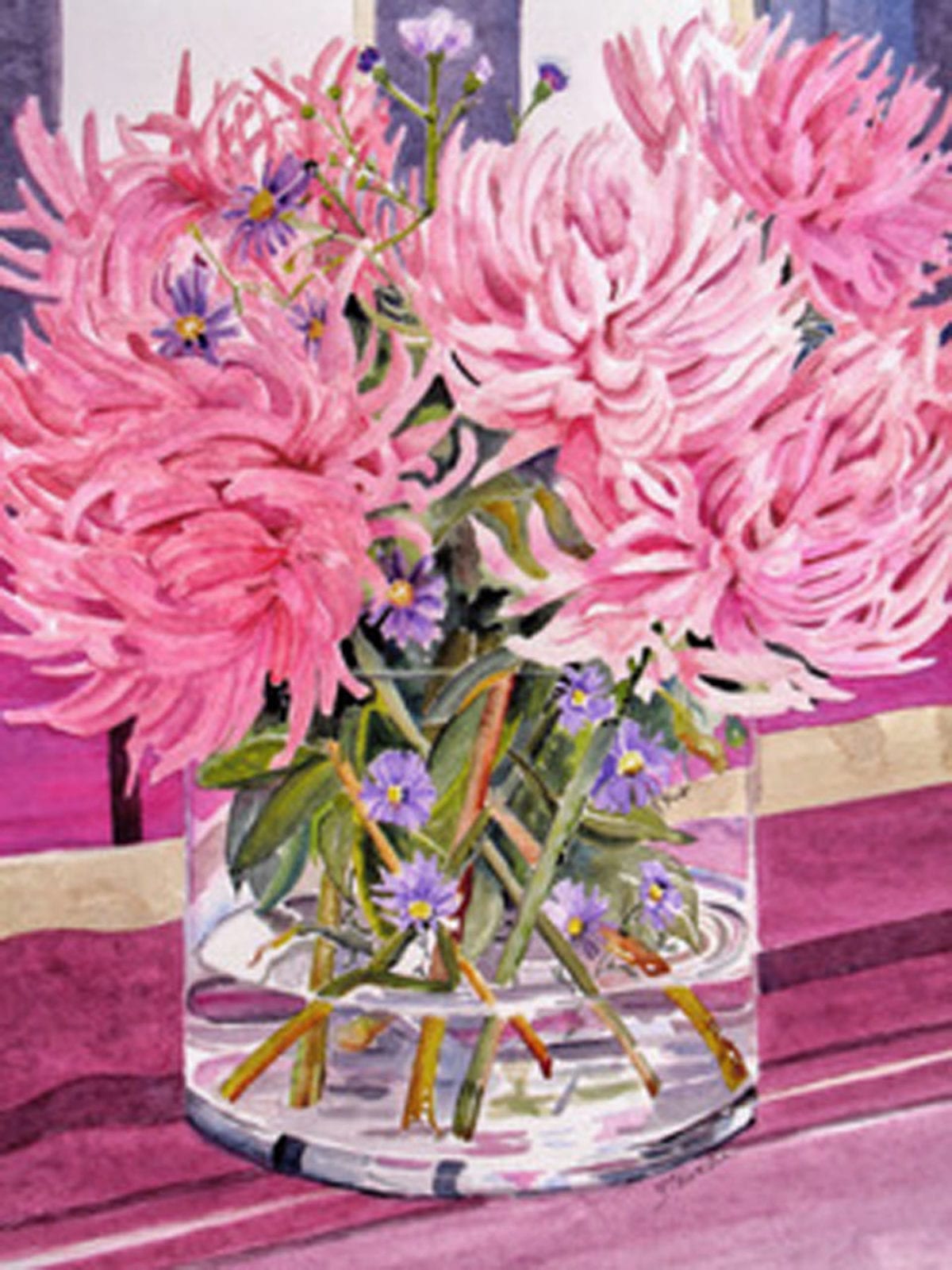 Grace Chiarella, French Flowers, watercolor, 28 x 24