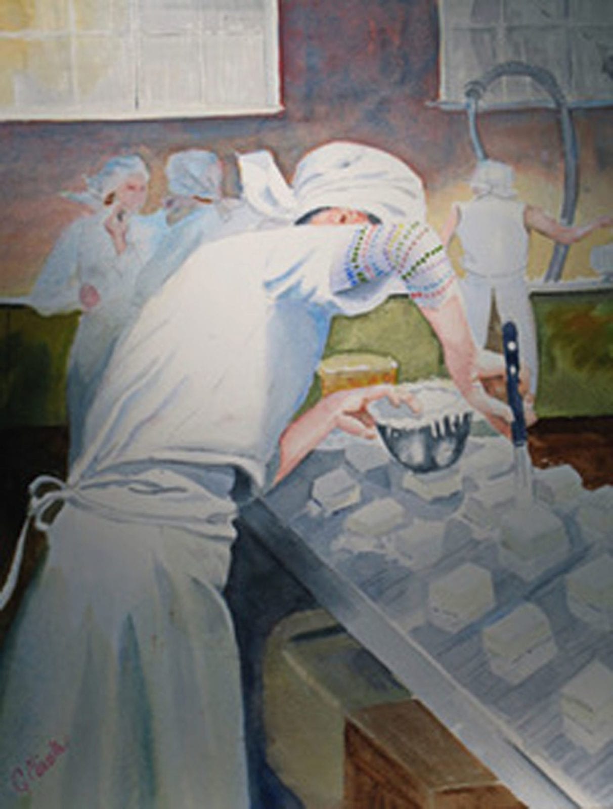 Grace Chiarella, Pastry Worker, watercolor, 20.5 x 21