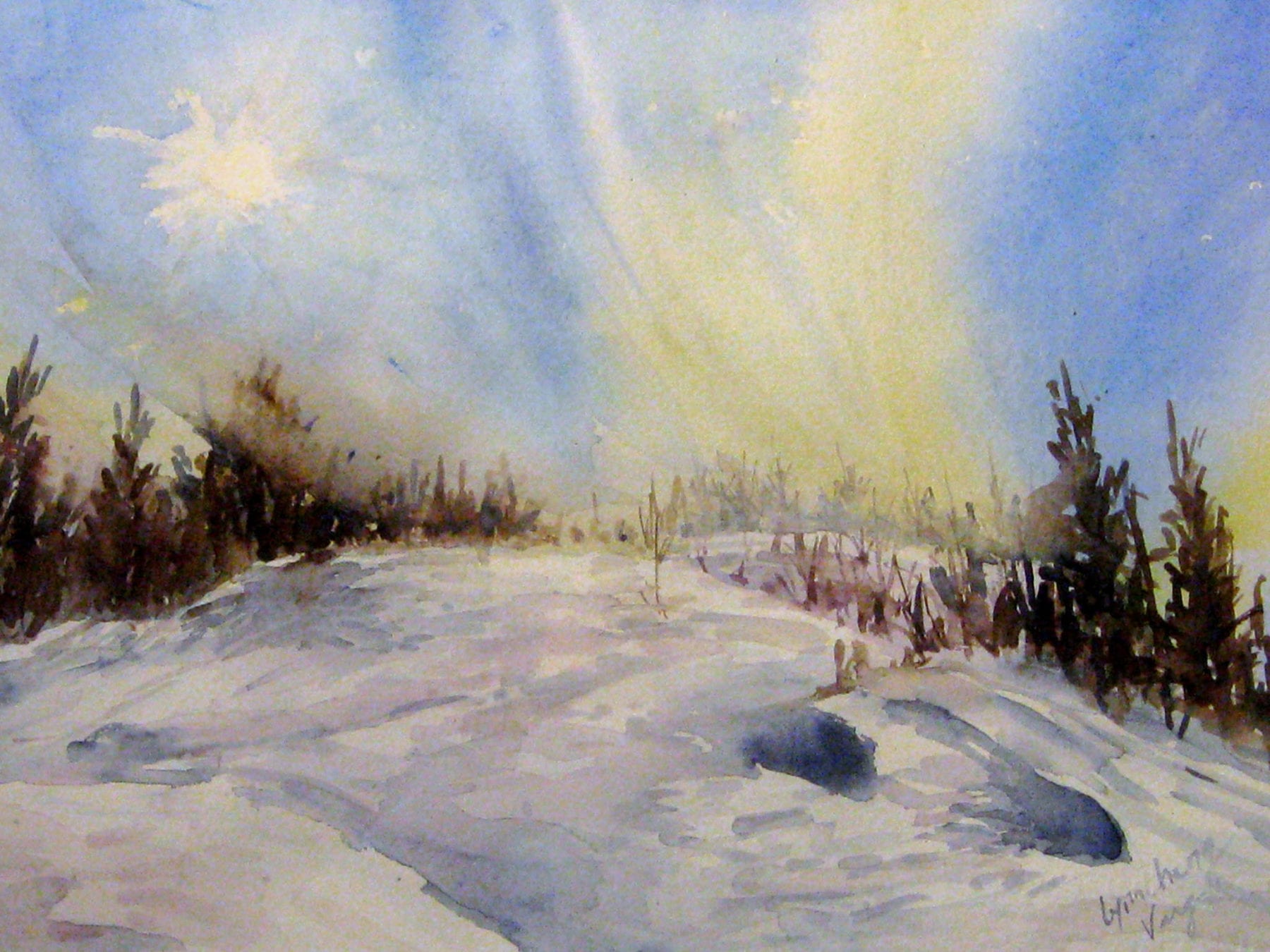 Lynn Cheng Varga, Northern Light, watercolor on cold pressed paper, 23.5 x 16.5