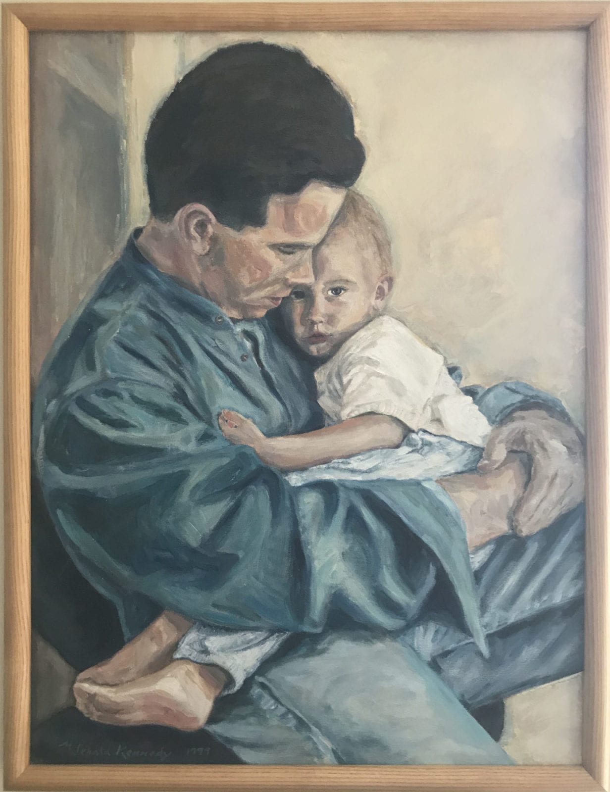 Monica Sebald Kennedy, Father and Son, acrylic painting, 19 x 25