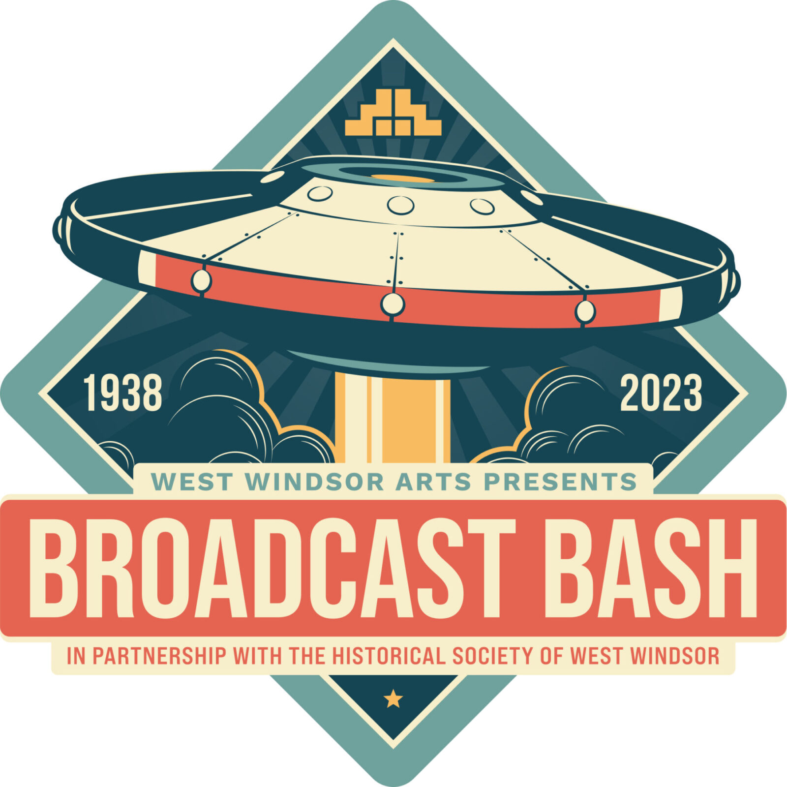 logo featuring a space ship and "Broadcast Bash"