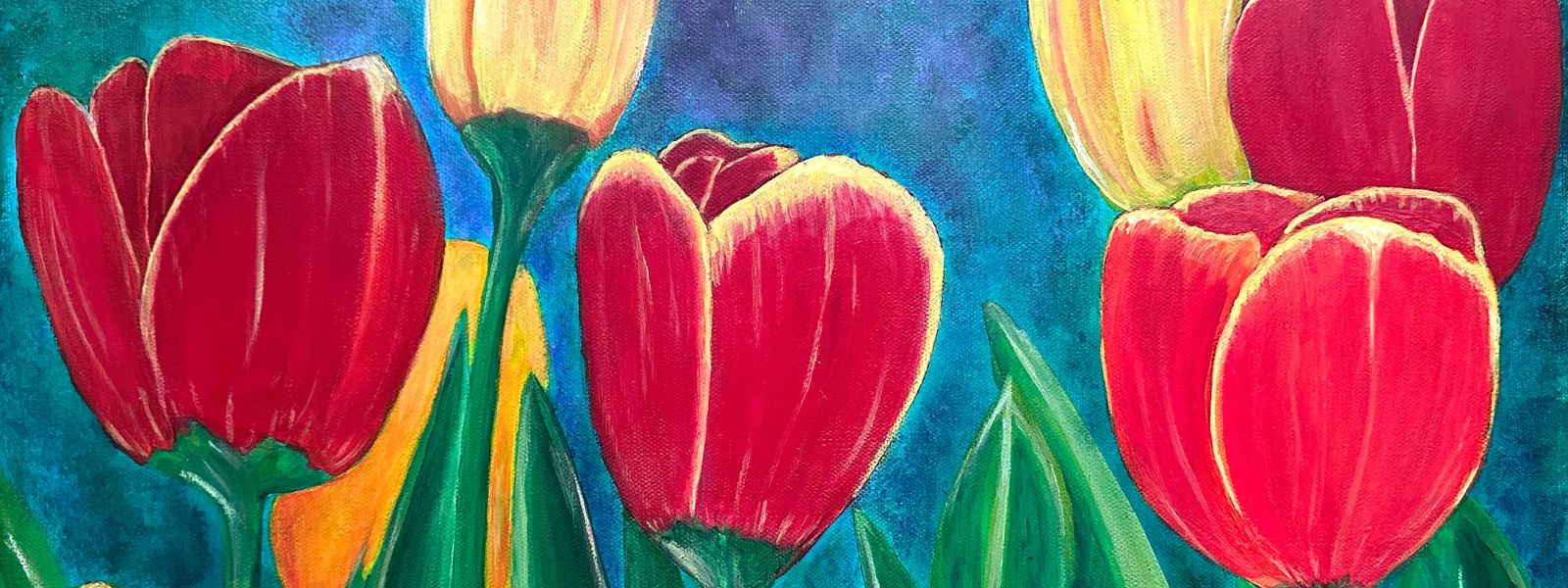 Painting of tulips by Mita for Off the Wall 2023