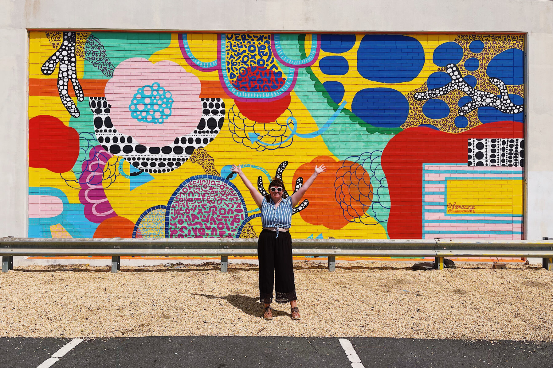 Artist Fiona Clark and her outdoor mural