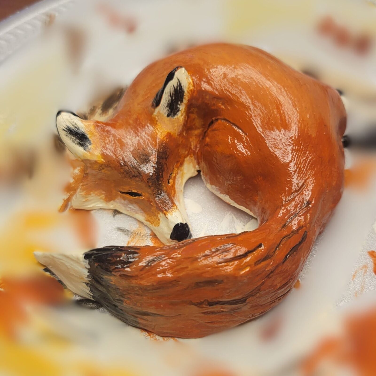 Clay painted fox